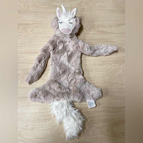 Slumberkins Dusty Pink Unicorn Snuggler Flat Plush Lovey Baby Security Blanket - Picture 1 of 6